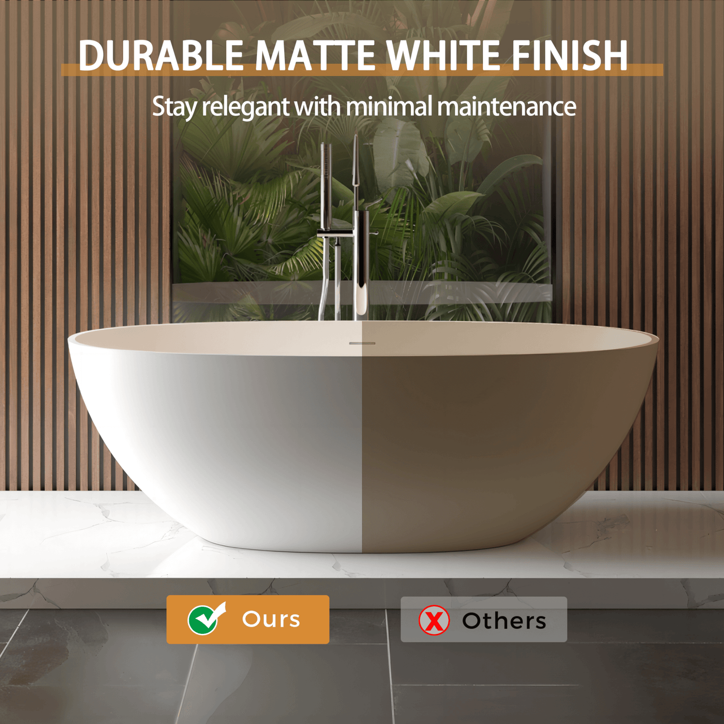 Alora 65-Inch Luxury Freestanding Soaking Bathtub With Overflow And Pop-Up Drain (SAK69451)