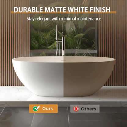 Alora 65-Inch Luxury Freestanding Soaking Bathtub With Overflow And Pop-Up Drain (SAK69451)
