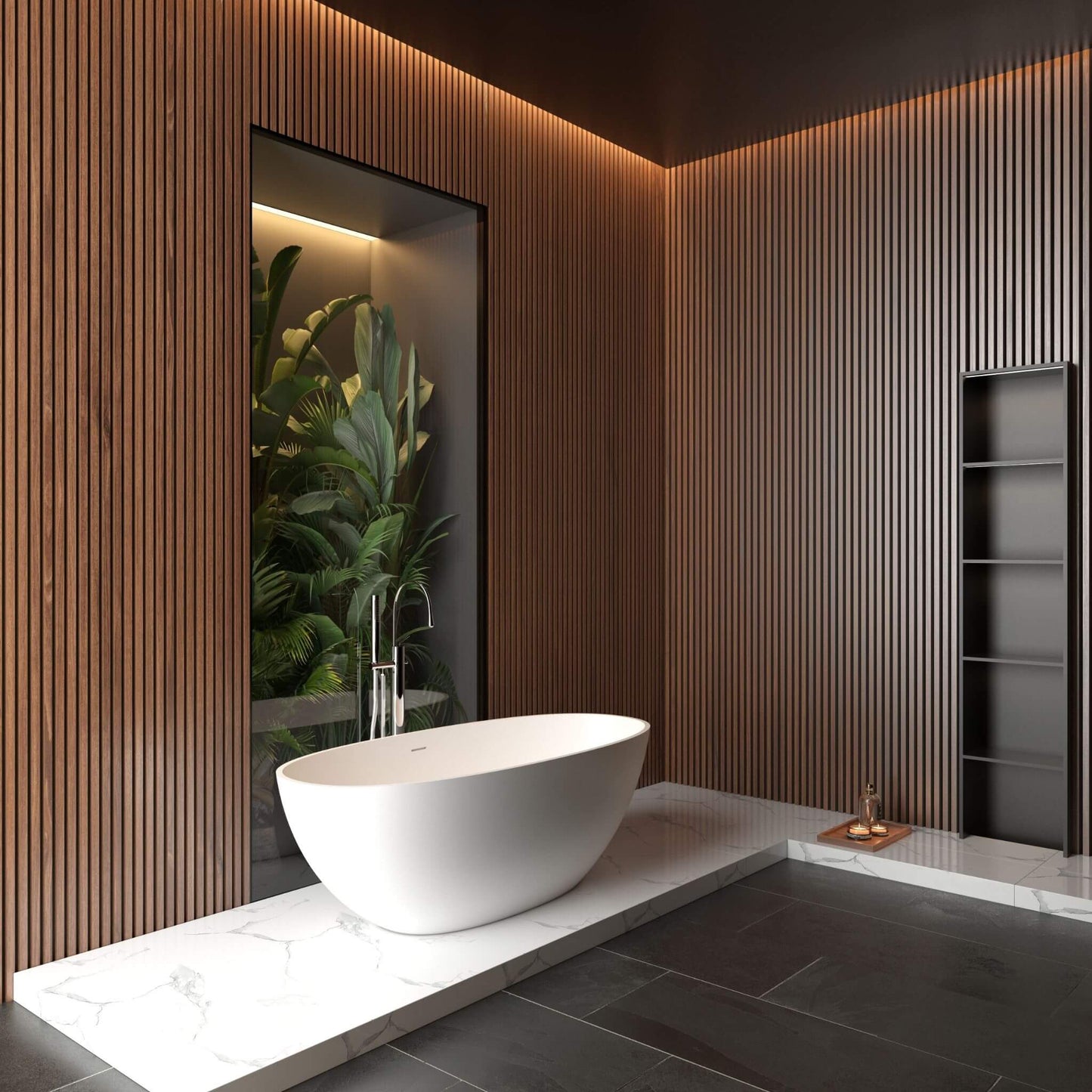 Alora 65-Inch Luxury Freestanding Soaking Bathtub With Overflow And Pop-Up Drain (SAK69451)