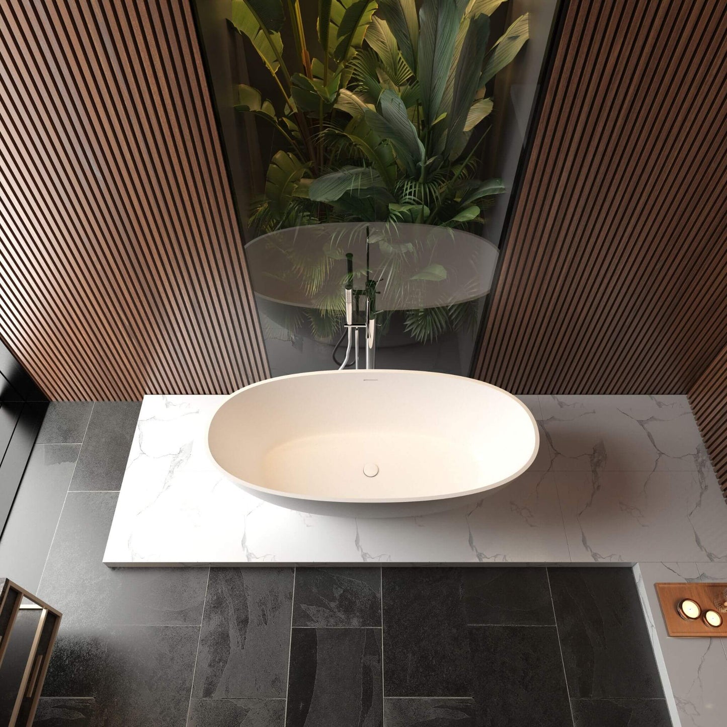 Alora 65-Inch Luxury Freestanding Soaking Bathtub With Overflow And Pop-Up Drain (SAK69451)