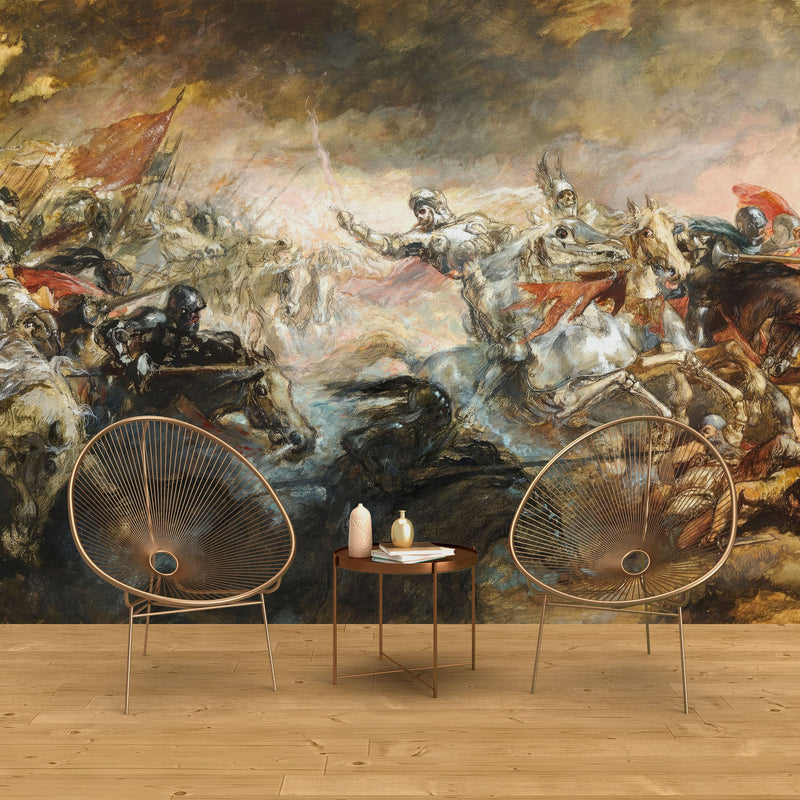 The Phantom Horseman Antique Painting Wallpaper. Peel and Stick Wallpaper. #6510, view 2