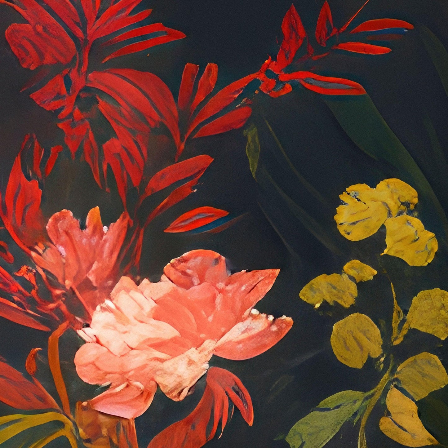 Chinoiserie Flowers Wallpaper. Asian Wall Art Mural #6517