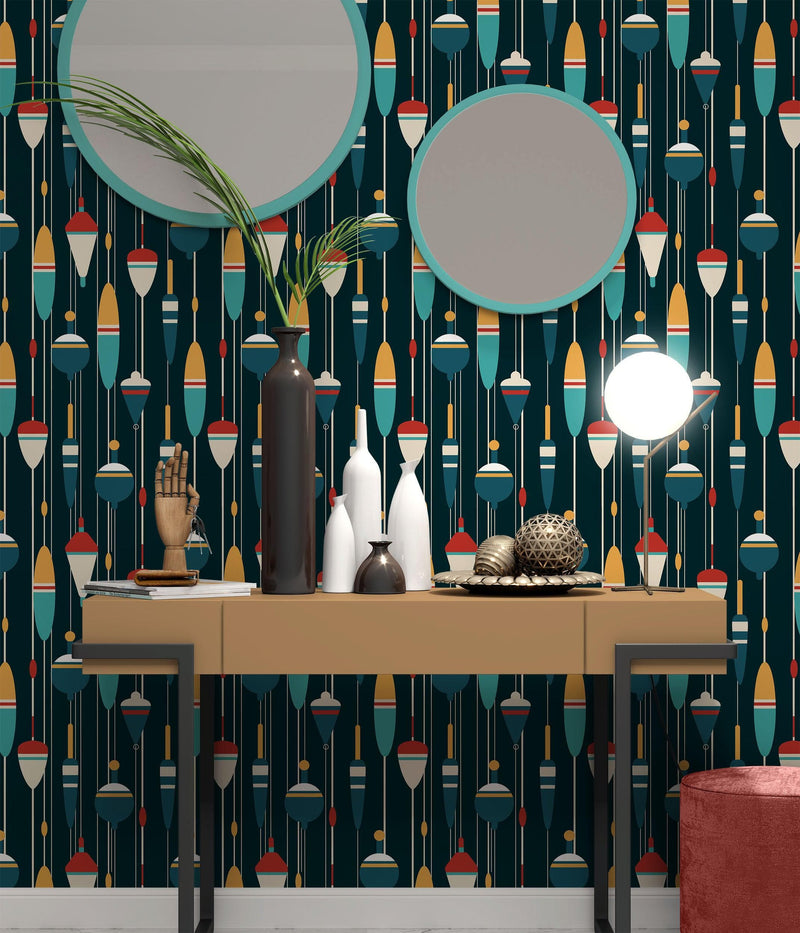 Fisherman Wallpaper Decor / Coastal Sea Theme Wall Mural #6534, view 2