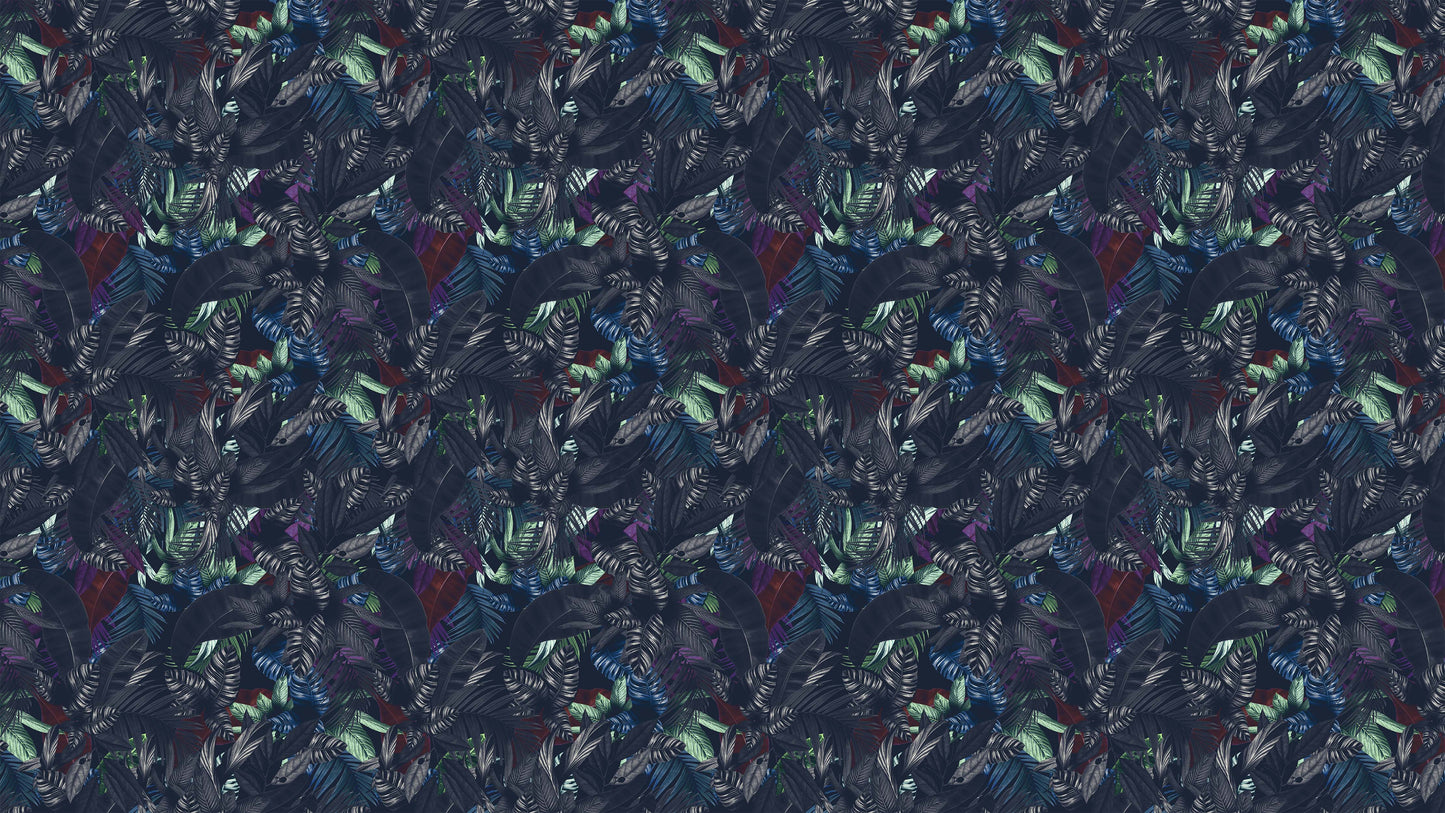 Pastel Color Tropical Leaves In a Dark Jungle Background Wallpaper #6537
