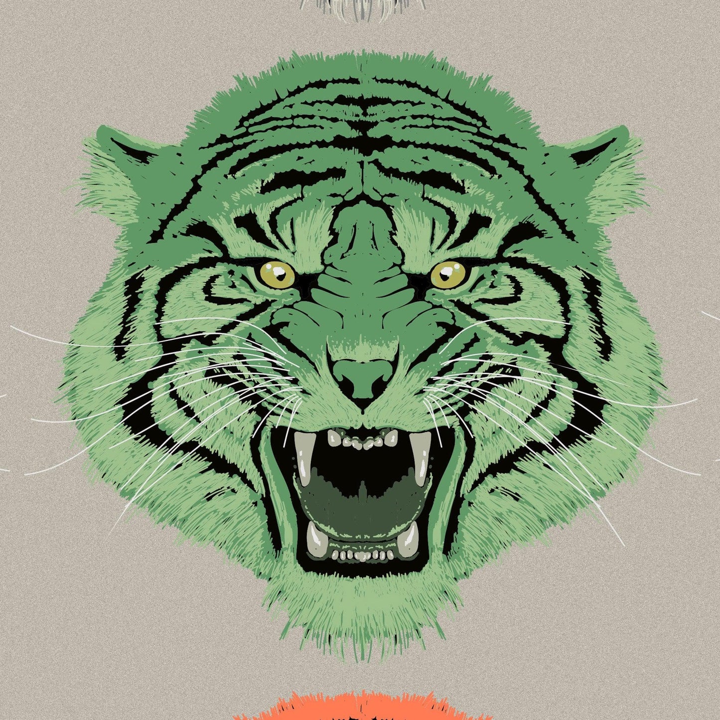 Asian Tiger Wallpaper Peel and Stick Wall Mural. #6573