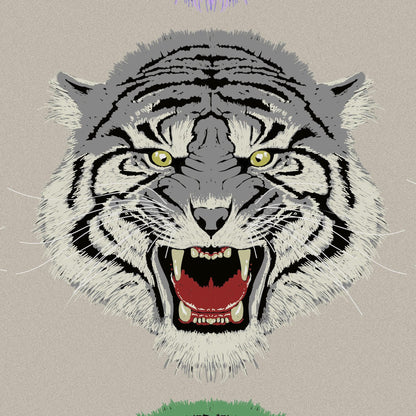 Asian Tiger Wallpaper Peel and Stick Wall Mural. #6573