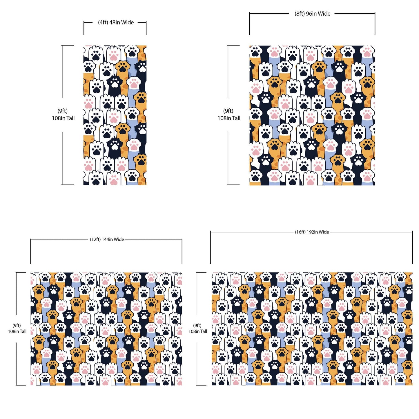 Cat Paws Pattern Wallpaper - Adorable Decor for Kid's and Nursery Rooms #6576