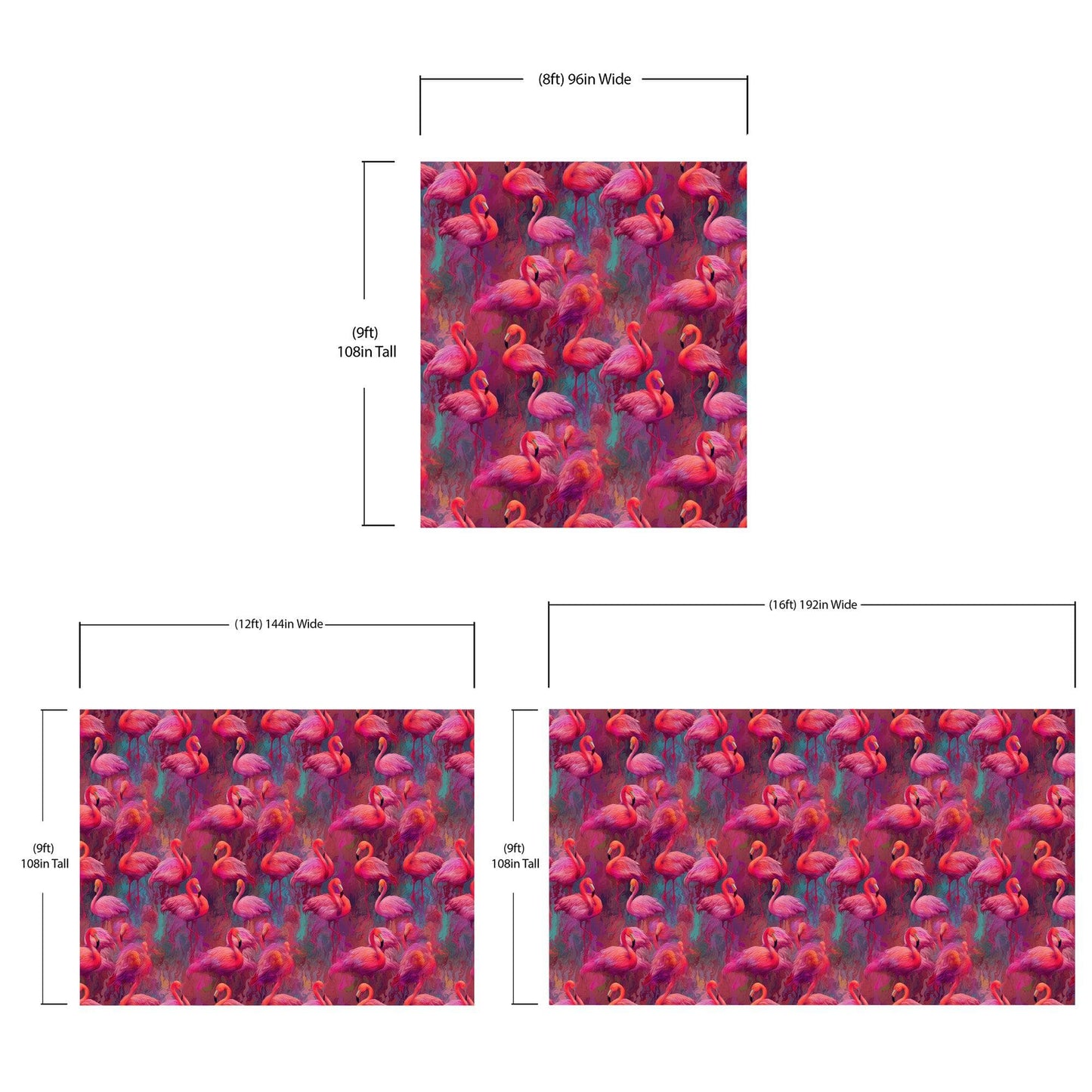 Bright Pink Flamingos Wallpaper - Modern Miami Vibes, Tropical Home Decor #6581