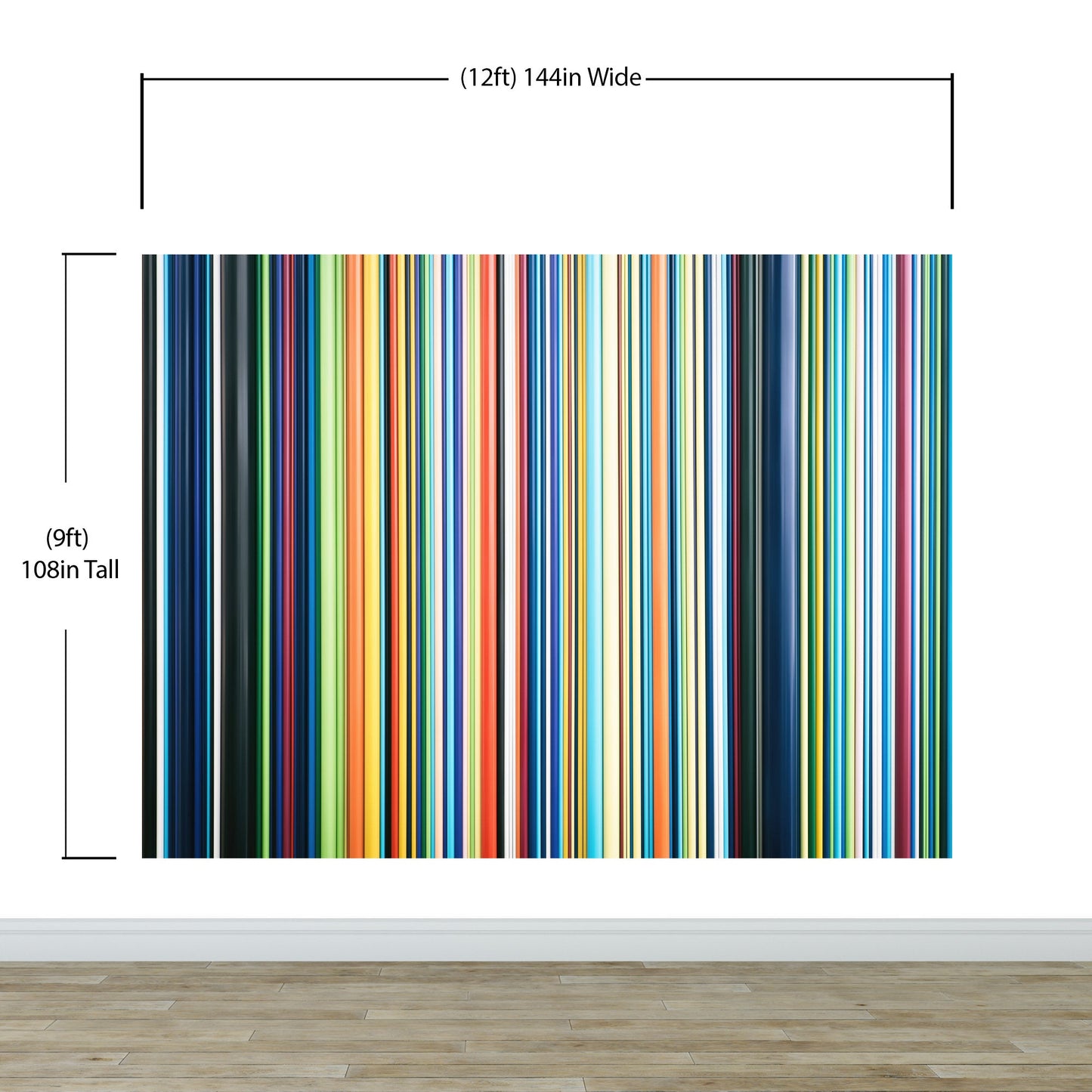 Vertical Line Color Stripes Wallpaper. Bright Rainbow Color Lines Wall Mural. #6597