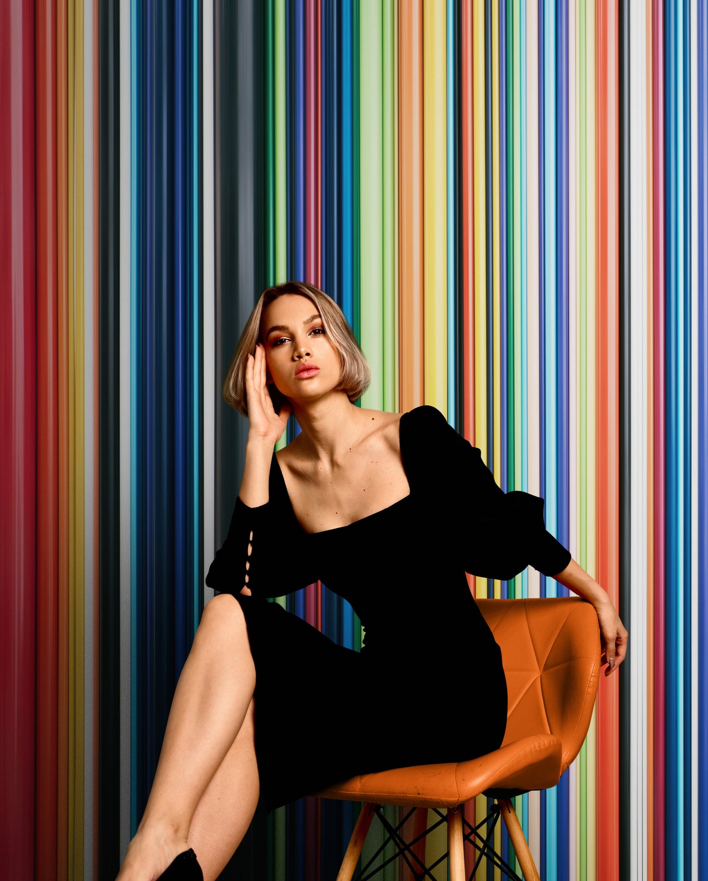 Vertical Line Color Stripes Wallpaper. Bright Rainbow Color Lines Wall Mural. #6597