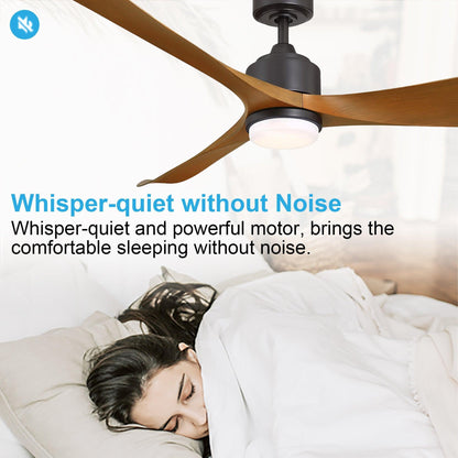 66'' Misael Propeller Integrated Led Indoor Modern Black Ceiling Fan With Remote And Light Kit Included