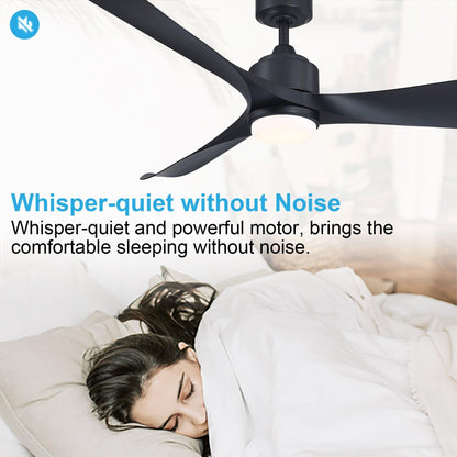 66'' Misael Propeller Integrated Led Indoor Modern Black Ceiling Fan With Remote And Light Kit Included