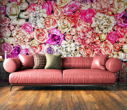 Vibrant Floral Bliss Wallpaper Mural - Colorful Roses and Flower Arrangements #6602