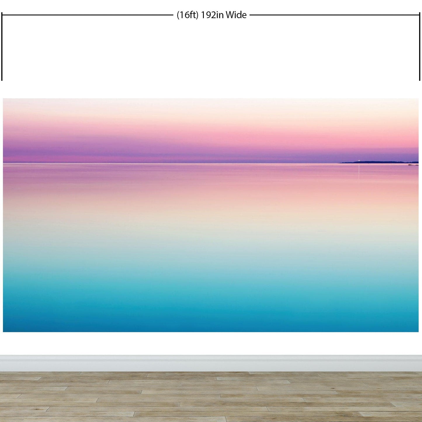Pastel Pink Sunset Ocean Wallpaper Mural - Tropical Calm Waters. #6603
