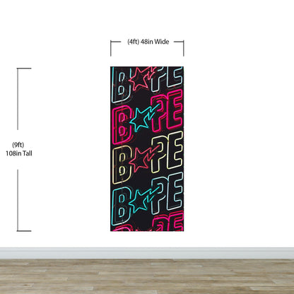 Neon Bape Brand Lights Wallpaper Mural. Streetwear Hype Beast Aesthetics. #6604