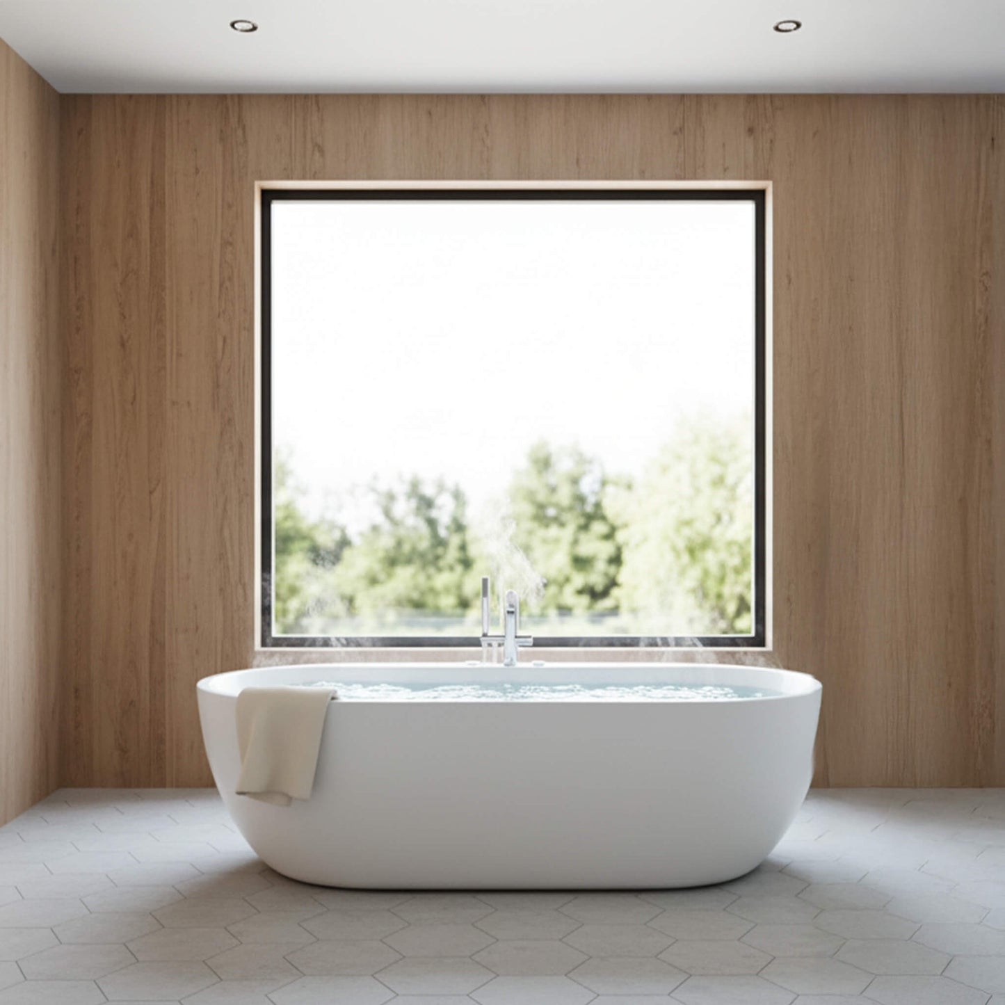 Nuvia Cascade 67-Inch Whirlpool Air Bath Soaking Tub With Adjustable Air Blower [No Faucet] (SAK68427)