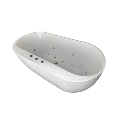 Nuvia Cascade 67-Inch Whirlpool Air Bath Soaking Tub With Adjustable Air Blower [No Faucet] (SAK68427)