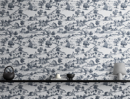 Rustic Wallpaper Peel and Stick Wall Mural. Countryside Motif Wall Decor. #6729