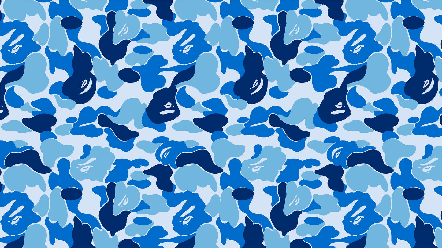 Bape Camo Wallpaper Mural. Blue Camo Streetwear Hype Beast Aesthetics. #7027