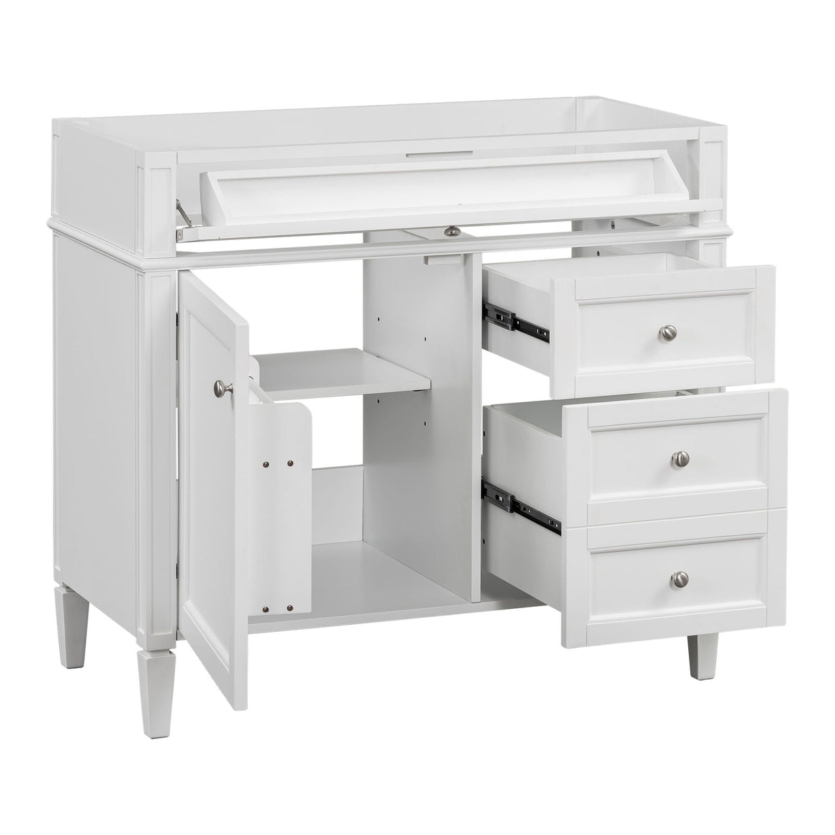 Bathroom Vanity With 2 Drawers And Tip-Out Drawer, Storage Cabinet