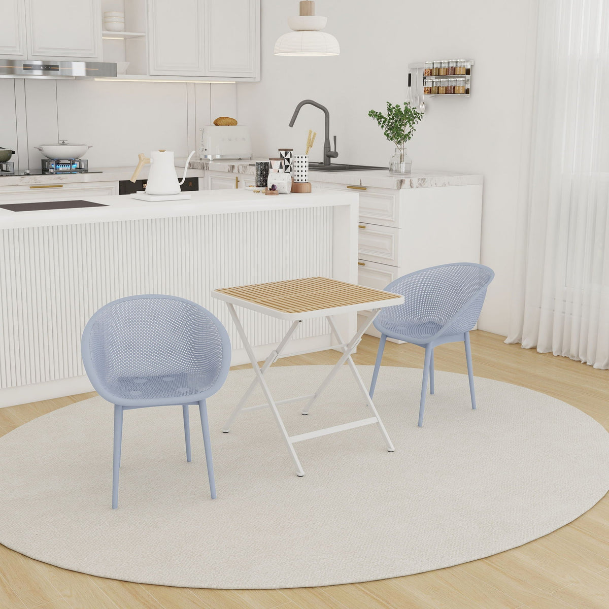 2 Pack Lounge Chair Set & Folding Square Table