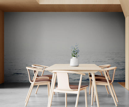 Serene Foggy Ocean Waves Wallpaper Mural. #6859