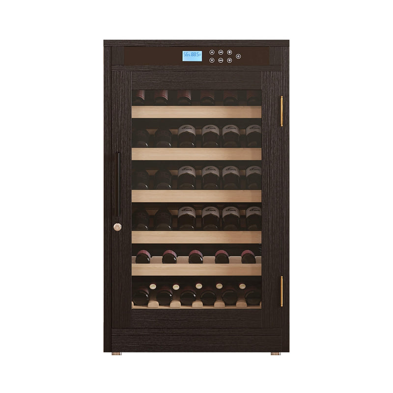 Nuvia 69-Bottle 7.6 Cu.Ft Freestanding Smart Wooden Wine Cooler With LED Touch Display (SAK24861)