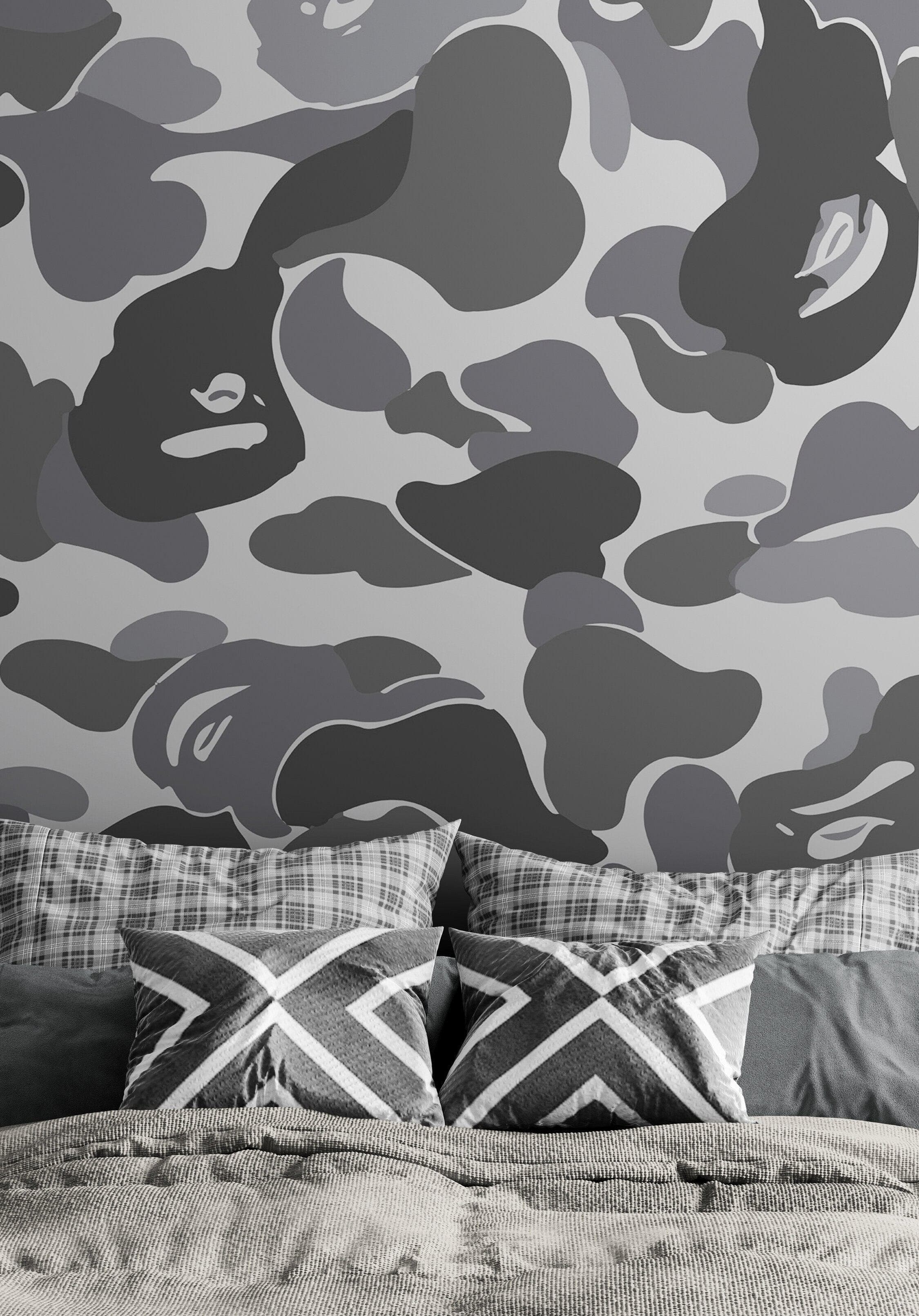 Bape Camo Wallpaper Mural. Green Camo Streetwear Hype Beast Aesthetics. #6662