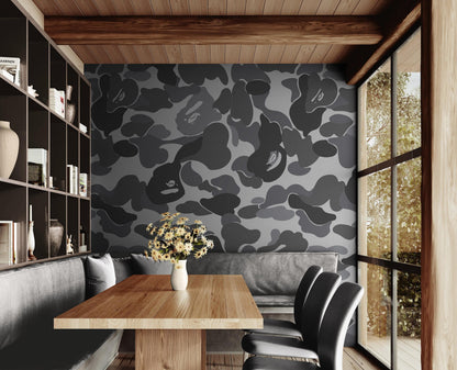 Bape Camo Wallpaper Mural. Grey Camo Streetwear Hype Beast Aesthetics. #6901