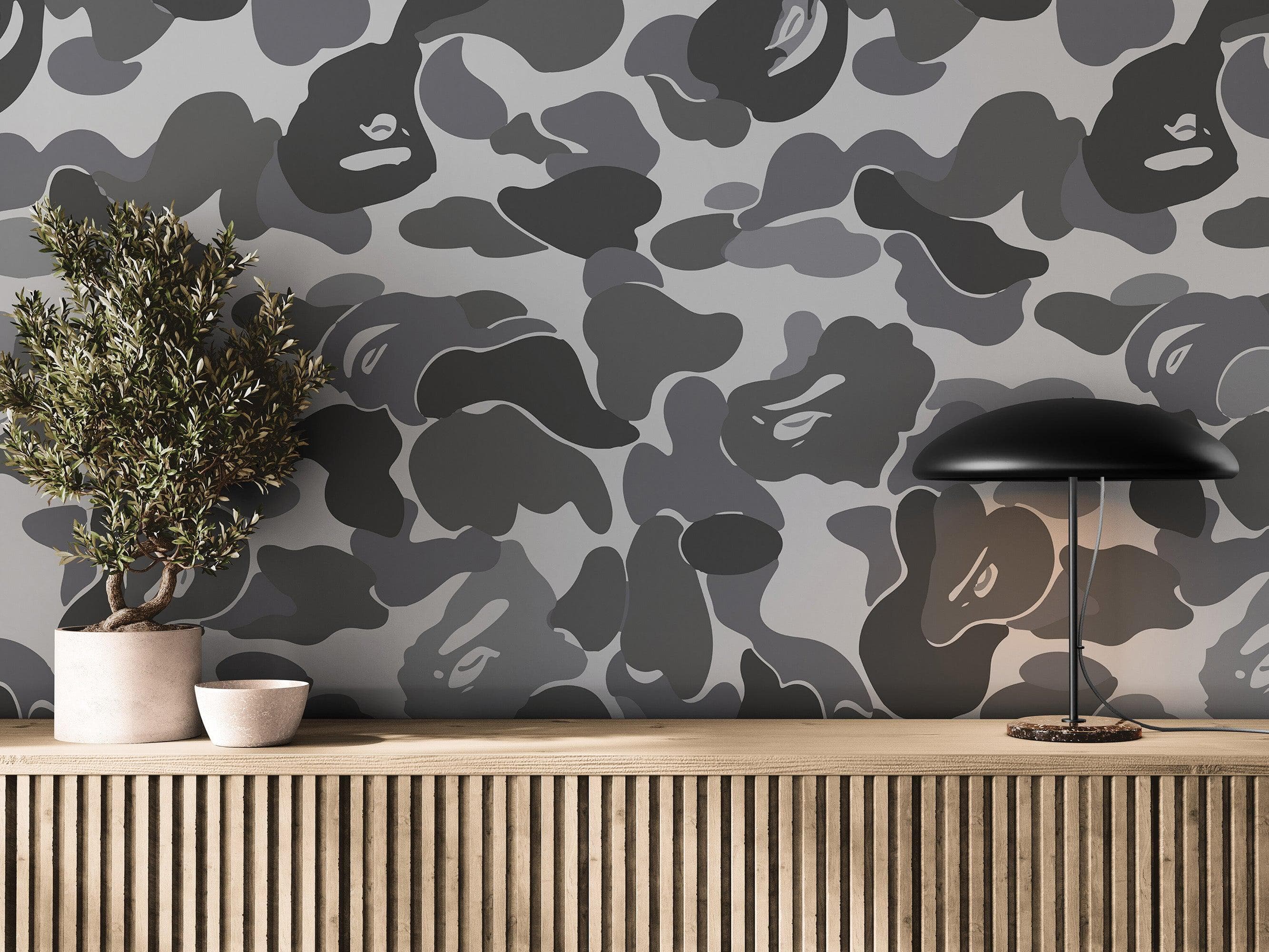 Bape Camo Wallpaper Mural. Green Camo Streetwear Hype Beast Aesthetics. #6662