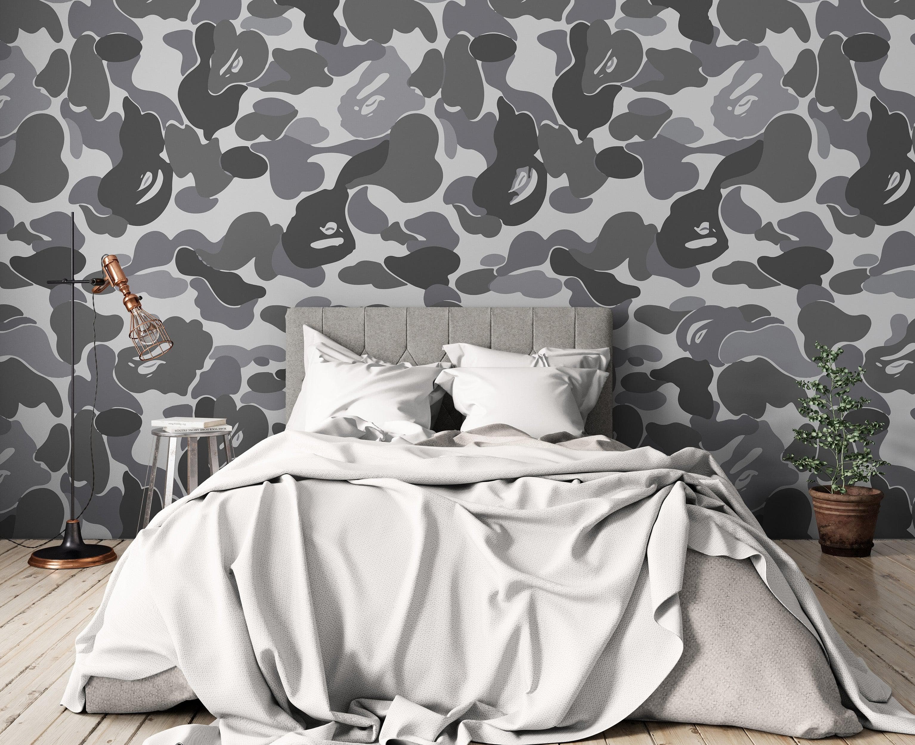 Bape Camo Wallpaper Mural. Green Camo Streetwear Hype Beast Aesthetics. #6662