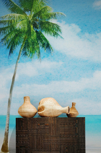 Tropical Palm Tree Wall Mural – Beach Shore Painting. #6911