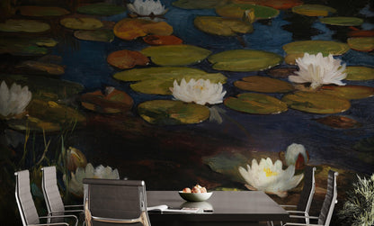 Albert Edelfelt Water Lilies Painting Wallpaper Mural. #6963