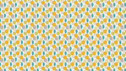 Autumn Leaves Wallpaper. Yellow, Grey, Teal Leaf Wall Mural. #6966