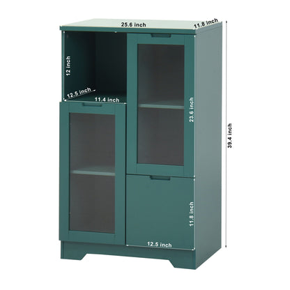 Modern Cabinet With Glass Doors And Drawer