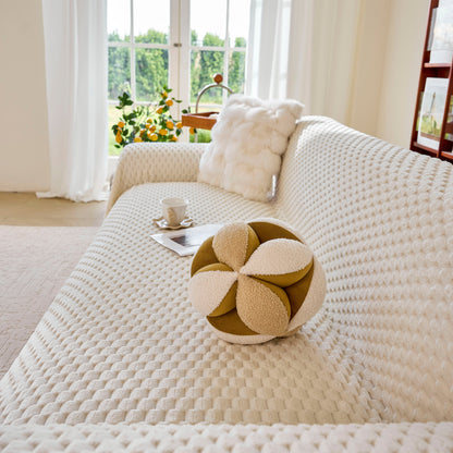 Thick Plush Non-Slip Sofa Throw Cover, Warm Soft Faux Fur Couch Protector for Winter