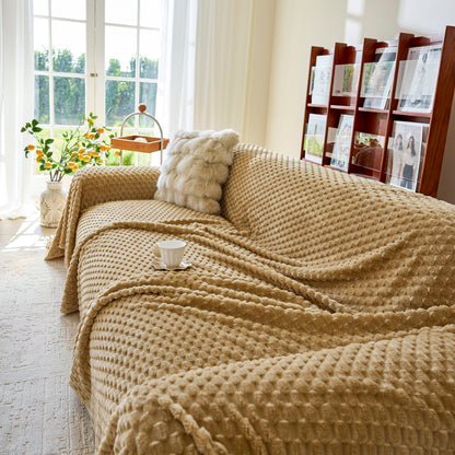 Thick Plush Non-Slip Sofa Throw Cover, Warm Soft Faux Fur Couch Protector for Winter