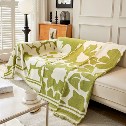 Chenille Floral Soft Thick Reversible Blanket Covers for Couch, Couch Protector Blanket Cover Sofa
