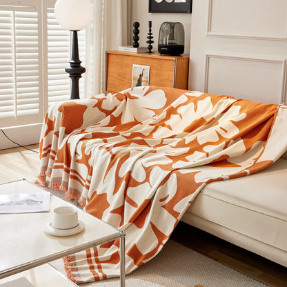 Chenille Floral Soft Thick Reversible Blanket Covers for Couch, Couch Protector Blanket Cover Sofa