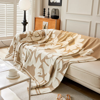 Chenille Floral Soft Thick Reversible Blanket Covers for Couch, Couch Protector Blanket Cover Sofa
