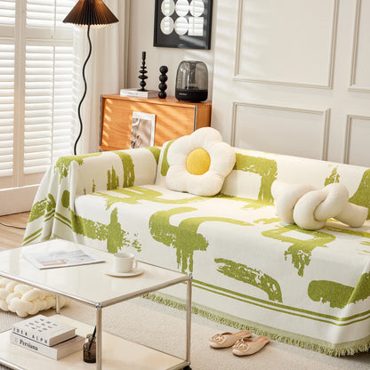 Chenille Abstract Soft Thick Reversible Oversized Couch Cover Blanket, Blanket on Sofa and The Couch