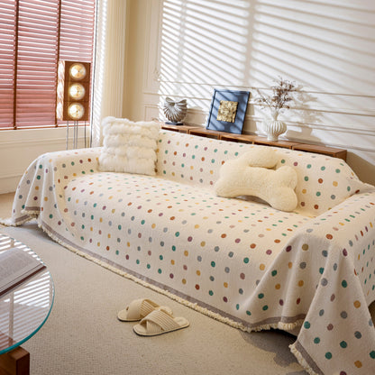 Decorative Plush Textured Woven Sofa Cover Throw, Cozy Soft Couch Protector Blanket
