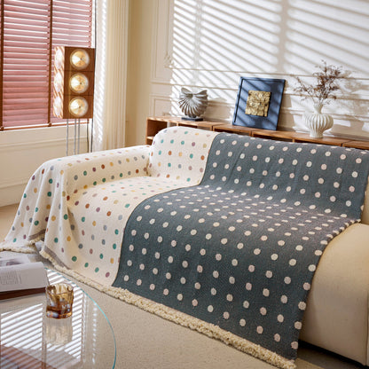 Decorative Plush Textured Woven Sofa Cover Throw, Cozy Soft Couch Protector Blanket