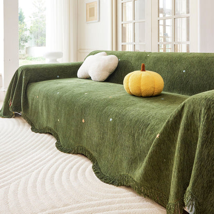 Soft Jacquard Sofa Cover for Dogs, Boho Chenille Sofa Slipcover for Pets Washable