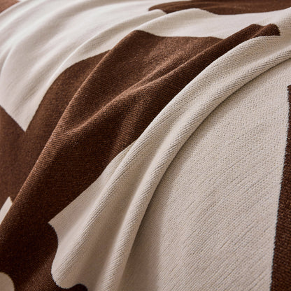 Modern Abstract Chenille Sofa Cover, Large Soft Throw Blanket with Tassels for Couch
