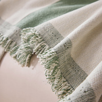 Modern Abstract Chenille Sofa Cover, Large Soft Throw Blanket with Tassels for Couch