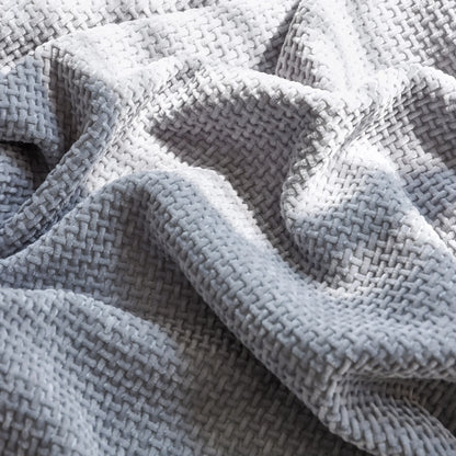 Chenille Thickened Solid Couch Blanket Throws, Reversible Couch Covers for Sectional Couches