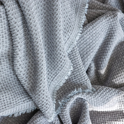 Chenille Thickened Solid Couch Blanket Throws, Reversible Couch Covers for Sectional Couches