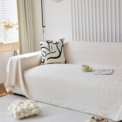 Textured Chenille Sofa Cover Throw, Soft Washable Couch Blanket Protector for Pets