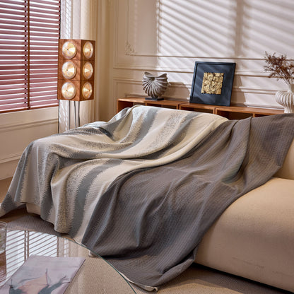 Modern Striped Sofa Throw Blanket, Lightweight Couch Cover for Summer Seating